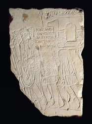 Reliëf dat de overwinning van Constantijn de Grote (270-337) op Maxentius (280-312) bij de Slag bij de Milvische Brug in 312 AD afbeeldt